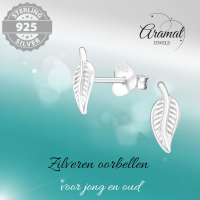 Zilveren Blaadje Oorbellen &acirc;&euro;&ldquo; 9x4mm -