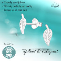 Zilveren Blaadje Oorbellen &acirc;&euro;&ldquo; 9x4mm -