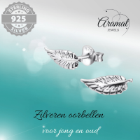 Zilveren Blaadje Oorbellen Antieklook &acirc;&euro;&ldquo; 11x4mm -