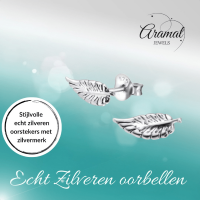 Zilveren Blaadje Oorbellen Antieklook &acirc;&euro;&ldquo; 11x4mm -