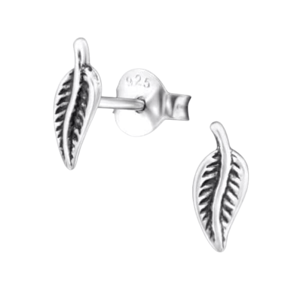 Zilveren Blaadje Oorbellen Antieklook &acirc;&euro;&ldquo; 9x3mm -