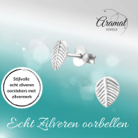 Zilveren Blaadje Oorbellen Antieklook &acirc;&euro;&ldquo; 7x5mm -