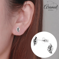 Zilveren Blaadje Oorbellen Antieklook &acirc;&euro;&ldquo; 7x4mm -