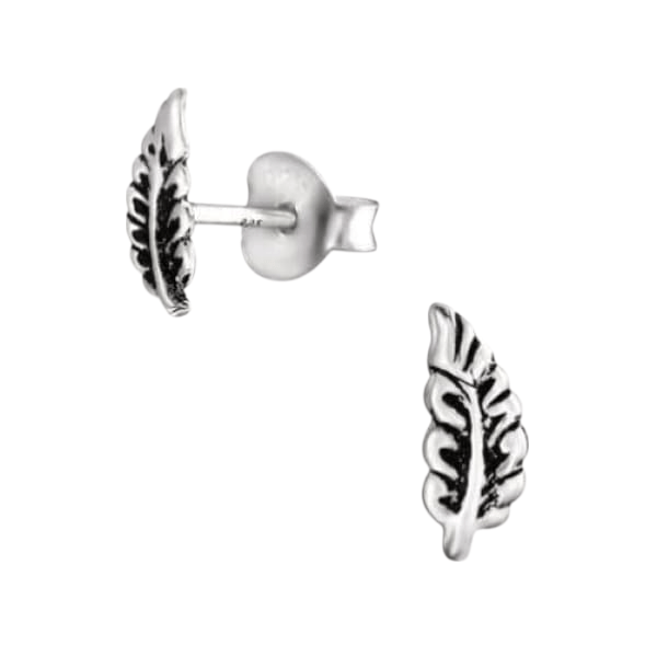 Zilveren Blaadje Oorbellen Antieklook &acirc;&euro;&ldquo; 8x3mm -