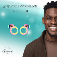 Open Cirkel Oorbellen Multikleur &acirc;&euro;&ldquo; 9mm -