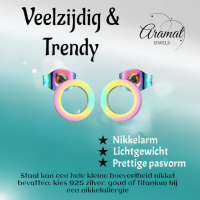 Open Cirkel Oorbellen Multikleur &acirc;&euro;&ldquo; 9mm -