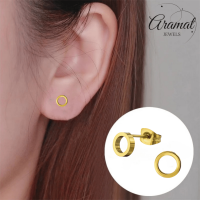 RVS Cirkel Oorbellen Goudkleur Open 10mm - Minimalistische Oorstekers -