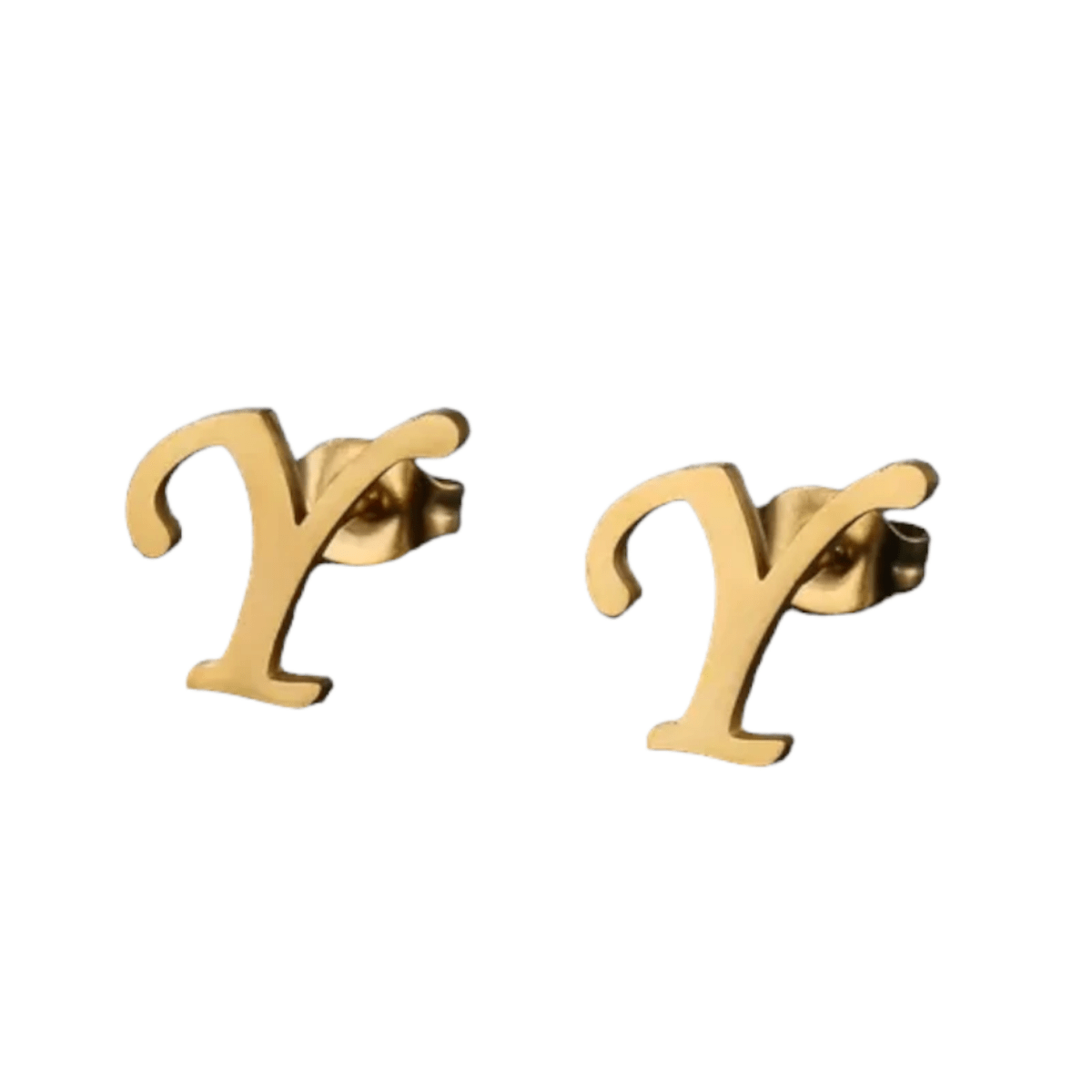 RVS Letter Y Oorbellen Goudkleurig &acirc;&euro;&ldquo; Initiaal -