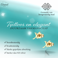 RVS Letter X Oorbellen Goudkleurig &acirc;&euro;&ldquo; Initiaal -