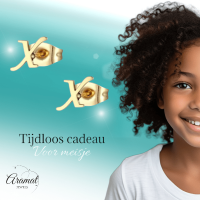 RVS Letter X Oorbellen Goudkleurig &acirc;&euro;&ldquo; Initiaal -