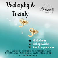 RVS Oorbellen Letter S &acirc;&euro;&ldquo; Goudkleurig &acirc;&euro;&ldquo; 10 mm -