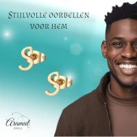 RVS Oorbellen Letter S &acirc;&euro;&ldquo; Goudkleurig &acirc;&euro;&ldquo; 10 mm -