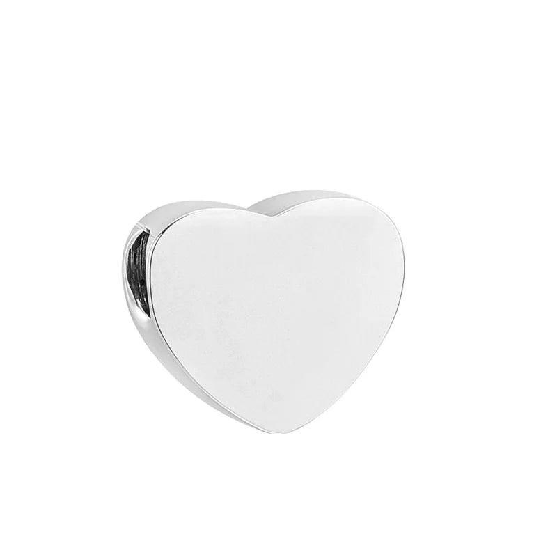 Zilverkleurige asbedel hart &acirc;&euro;&ldquo; roestvrij staal 13mm - Heren
