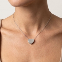 Zilverkleurige asbedel hart &acirc;&euro;&ldquo; roestvrij staal 13mm - Heren