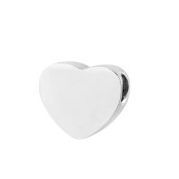 Zilverkleurige asbedel hart &acirc;&euro;&ldquo; roestvrij staal 13mm - Heren
