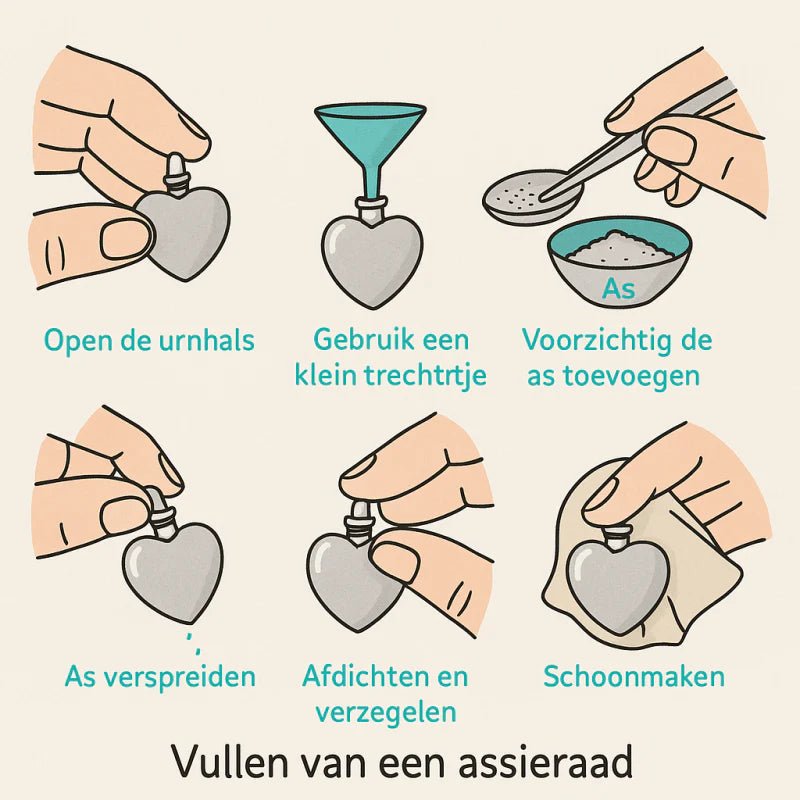 Zilverkleurige asbedel hart &acirc;&euro;&ldquo; roestvrij staal 13mm - Heren