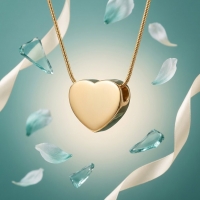 Goudkleurige asbedel hart &acirc;&euro;&ldquo; staal &acirc;&euro;&ldquo; 13mm - Heren