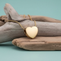 Goudkleurige asbedel hart &acirc;&euro;&ldquo; staal &acirc;&euro;&ldquo; 13mm - Heren