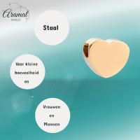 Goudkleurige asbedel hart &acirc;&euro;&ldquo; staal &acirc;&euro;&ldquo; 13mm - Heren