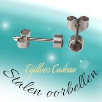 Lila kristal oorstekers &acirc;&euro;&ldquo; 4mm zilver RVS -