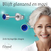 Koningsblauw kristal oorstekers &acirc;&euro;&ldquo; 4mm zilver -