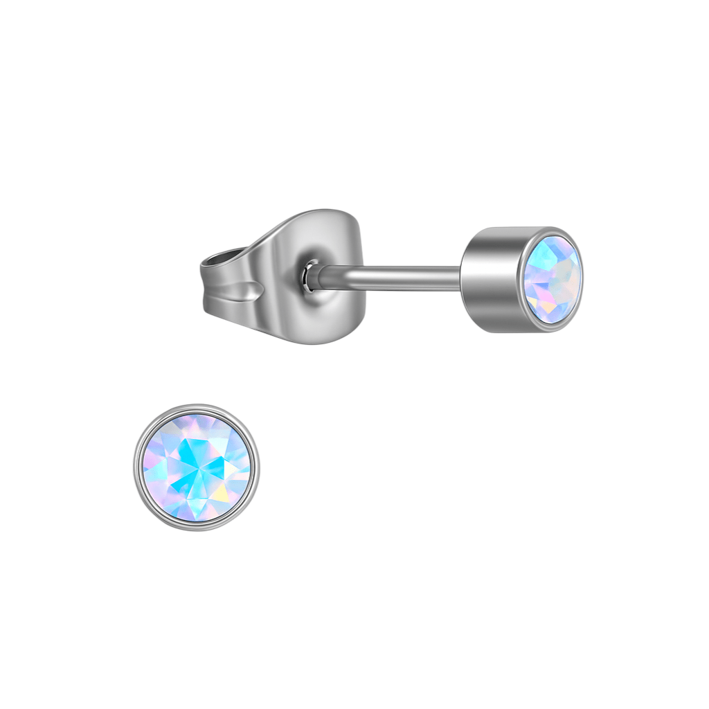 AB kristal oorstekers transparant &acirc;&euro;&ldquo; 4mm zilver -