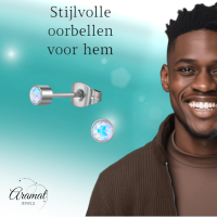 AB kristal oorstekers transparant &acirc;&euro;&ldquo; 4mm zilver -