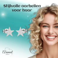 Grote zilverkleurige ster oorstekers &acirc;&euro;&ldquo; 10mm -