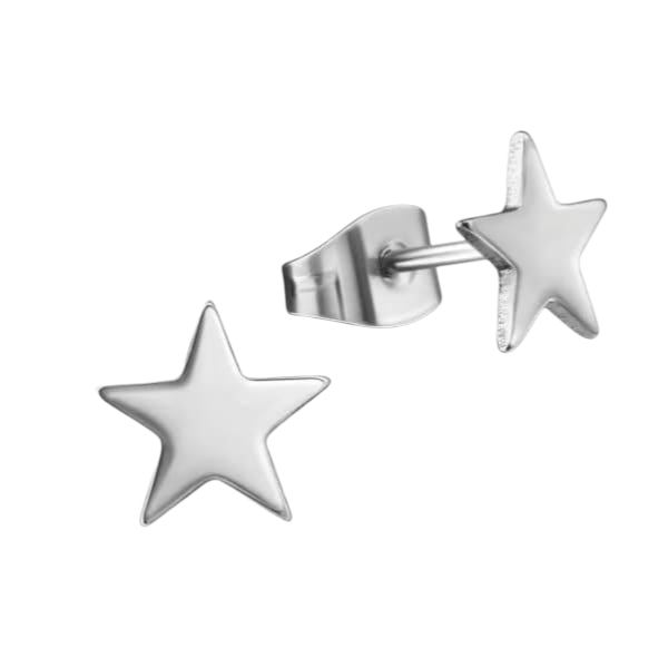 Ster oorstekers zilverkleur RVS &acirc;&euro;&ldquo; 8mm sprankelend -