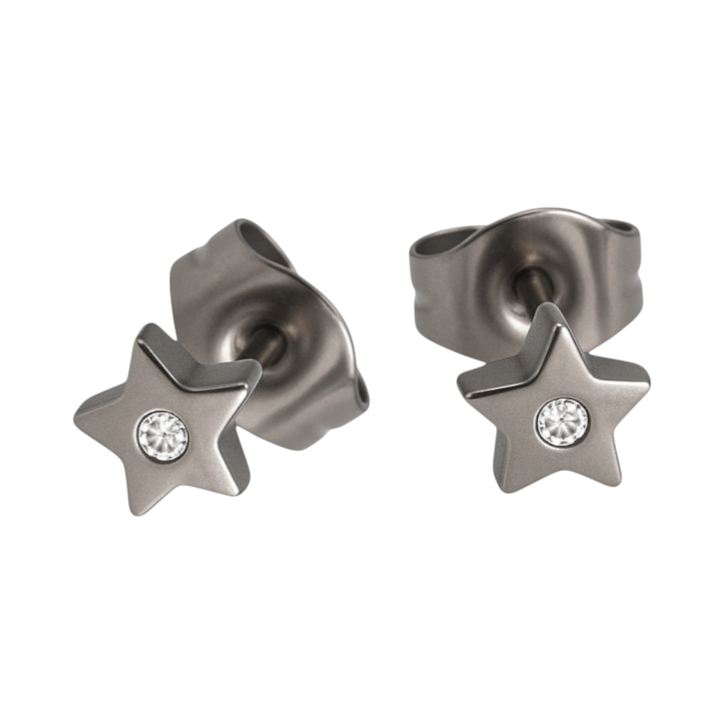 Ster oorstekers zilverkleur kristal &acirc;&euro;&ldquo; 6mm sprankel -