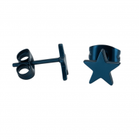 Ster oorstekers blauw RVS &acirc;&euro;&ldquo; 8mm opvallend - Heren