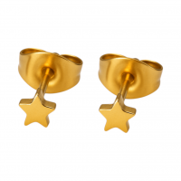 Mini ster oorstekers goudkleur staal &acirc;&euro;&ldquo; 3mm -