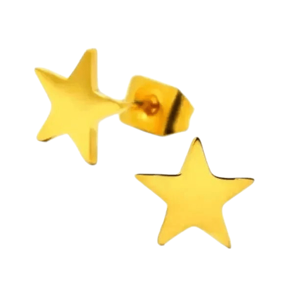 Ster oorstekers goudkleur staal &acirc;&euro;&ldquo; 7mm klassiek -
