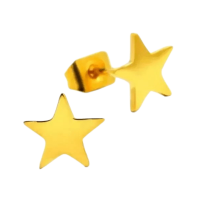 Ster oorstekers goudkleur staal &acirc;&euro;&ldquo; 7mm klassiek -