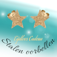Ster oorstekers goudkleur &acirc;&euro;&ldquo; sandblasted &acirc;&euro;&ldquo; 8mm -