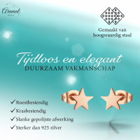 Ster oorstekers rosegoud staal &acirc;&euro;&ldquo; 7mm tijdloos -