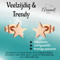 Ster oorstekers rosegoud staal &acirc;&euro;&ldquo; 7mm tijdloos -