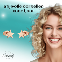 Ster oorstekers rosegoud staal &acirc;&euro;&ldquo; 7mm tijdloos -