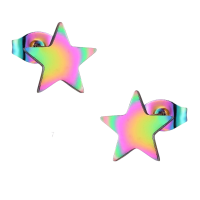 Ster oorstekers multikleur staal &acirc;&euro;&ldquo; 7mm compact -