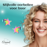 Ster oorstekers multikleur staal &acirc;&euro;&ldquo; 7mm compact -