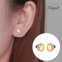 Ster cirkel oorstekers multikleur staal &acirc;&euro;&ldquo; 8mm -