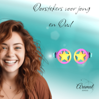 Ster cirkel oorstekers multikleur staal &acirc;&euro;&ldquo; 8mm -