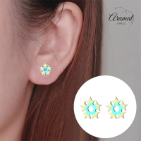 Cirkel van sterren oorstekers multikleur &acirc;&euro;&ldquo; 9mm -