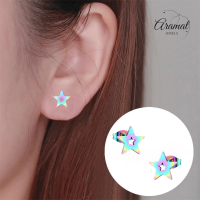Ster oorstekers multikleur staal &acirc;&euro;&ldquo; 9mm uniek -