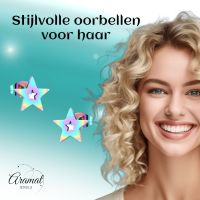Ster oorstekers multikleur staal &acirc;&euro;&ldquo; 9mm uniek -