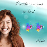 Bar oorstekers multikleur &acirc;&euro;&ldquo; 3 vlinders &acirc;&euro;&ldquo; 10x6mm -