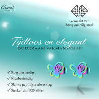 Vlinder oorstekers multikleur staal &acirc;&euro;&ldquo; 9mm open -