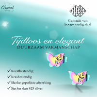 Vlinder oorstekers multikleur &acirc;&euro;&ldquo; 8x10mm uniek design -