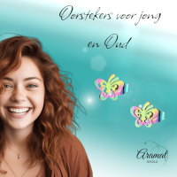 Vlinder oorstekers multikleur staal &acirc;&euro;&ldquo; 8x9mm open -