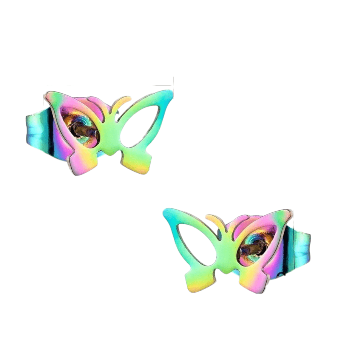 Vlinder oorstekers multikleur staal &acirc;&euro;&ldquo; 6x10mm open -